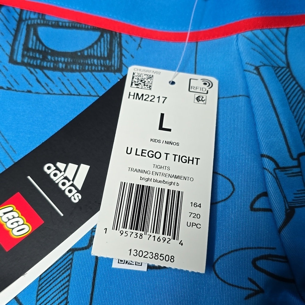 NWT Adidas x Lego® Tech Pack Tights Kids', Blue, Size L - Picture 5 of 13